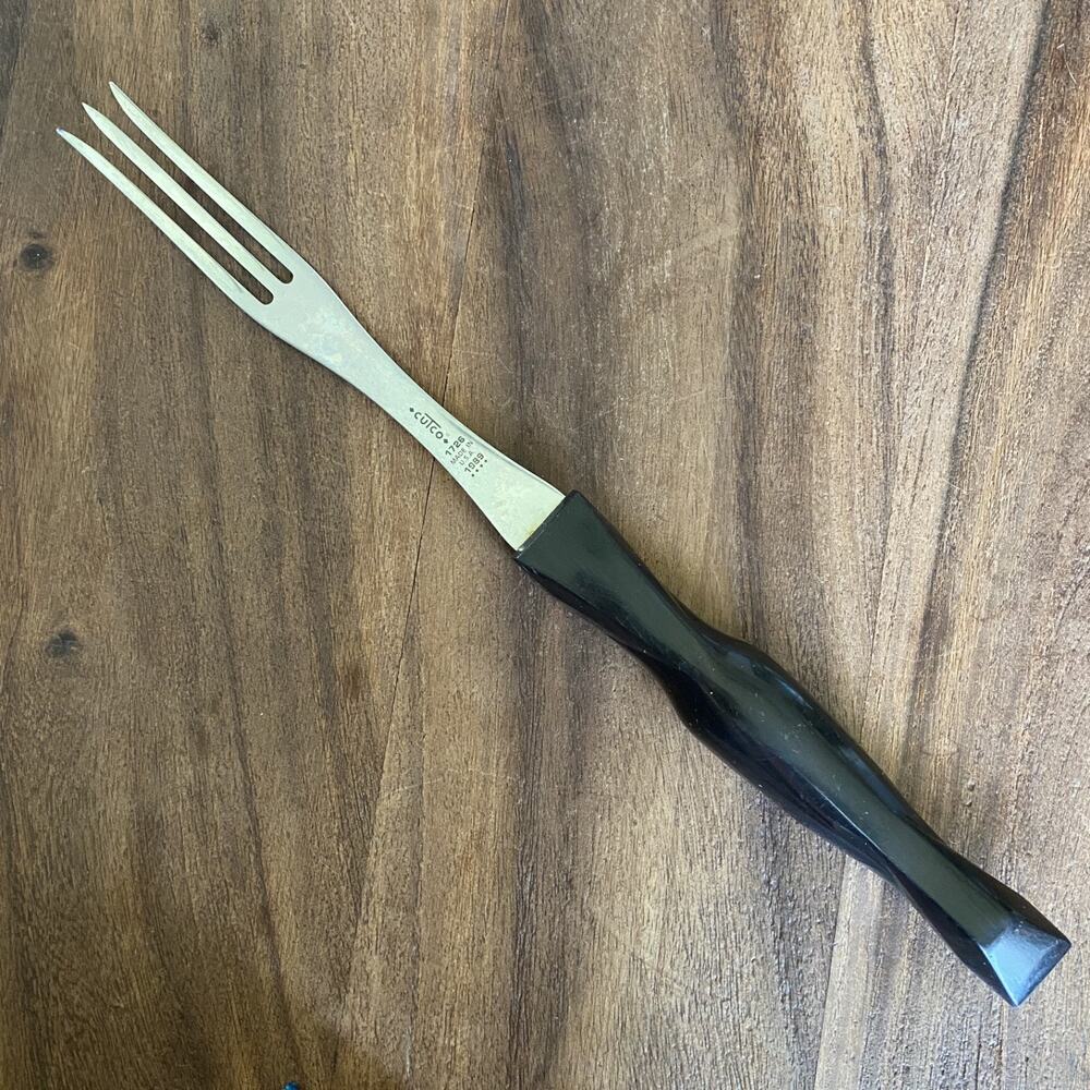 Cutco Turning Meat Serving Fork 1726 Classic Brown Handle Made in USA